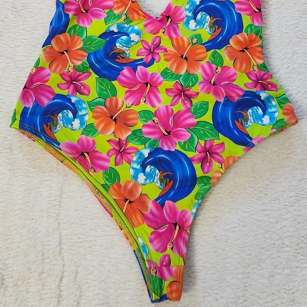 New!Frankie's Bikinis Paulina One‎ Piece in Neon Surfer